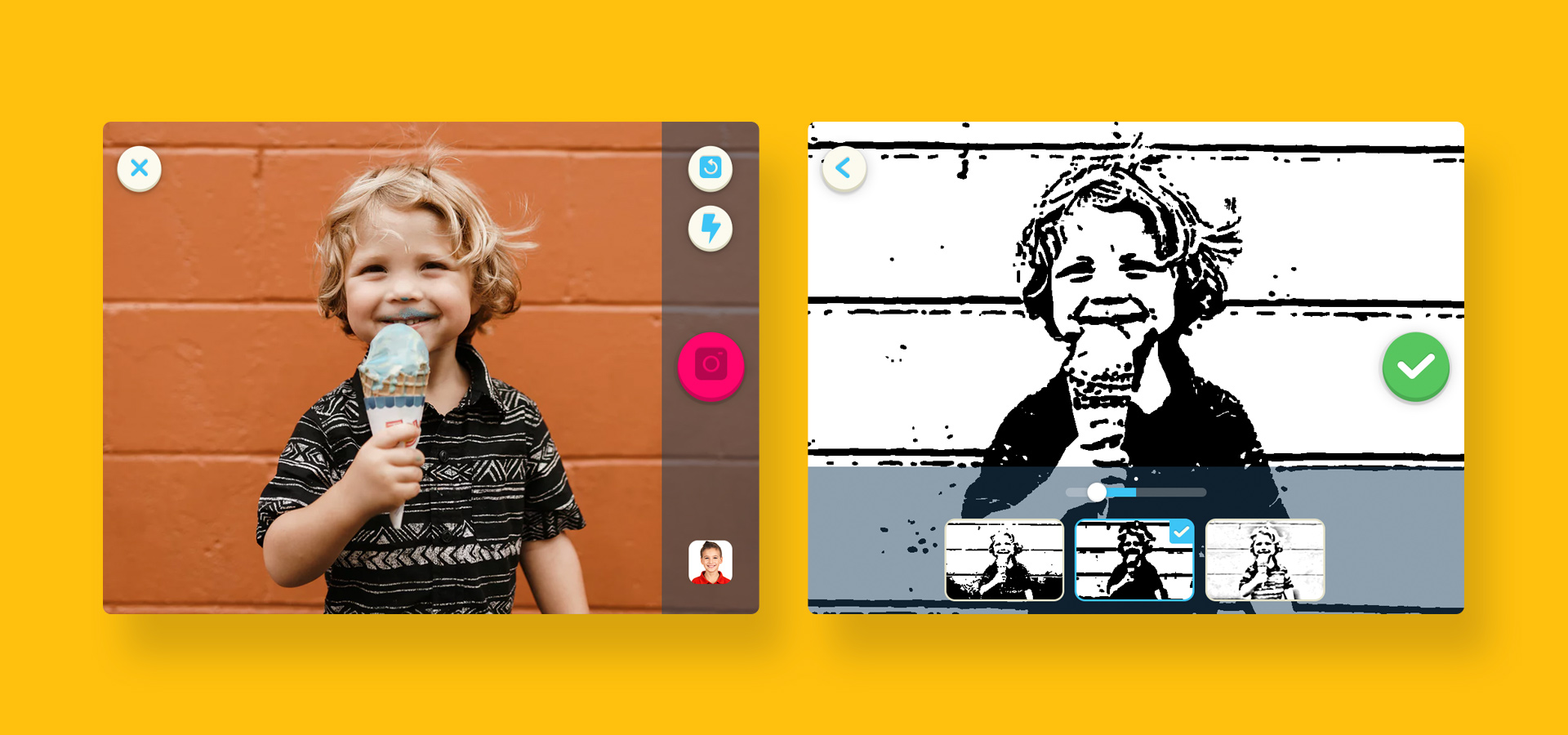 Smart Sketcher IoT toy for kids taking picture tablet app ux ui